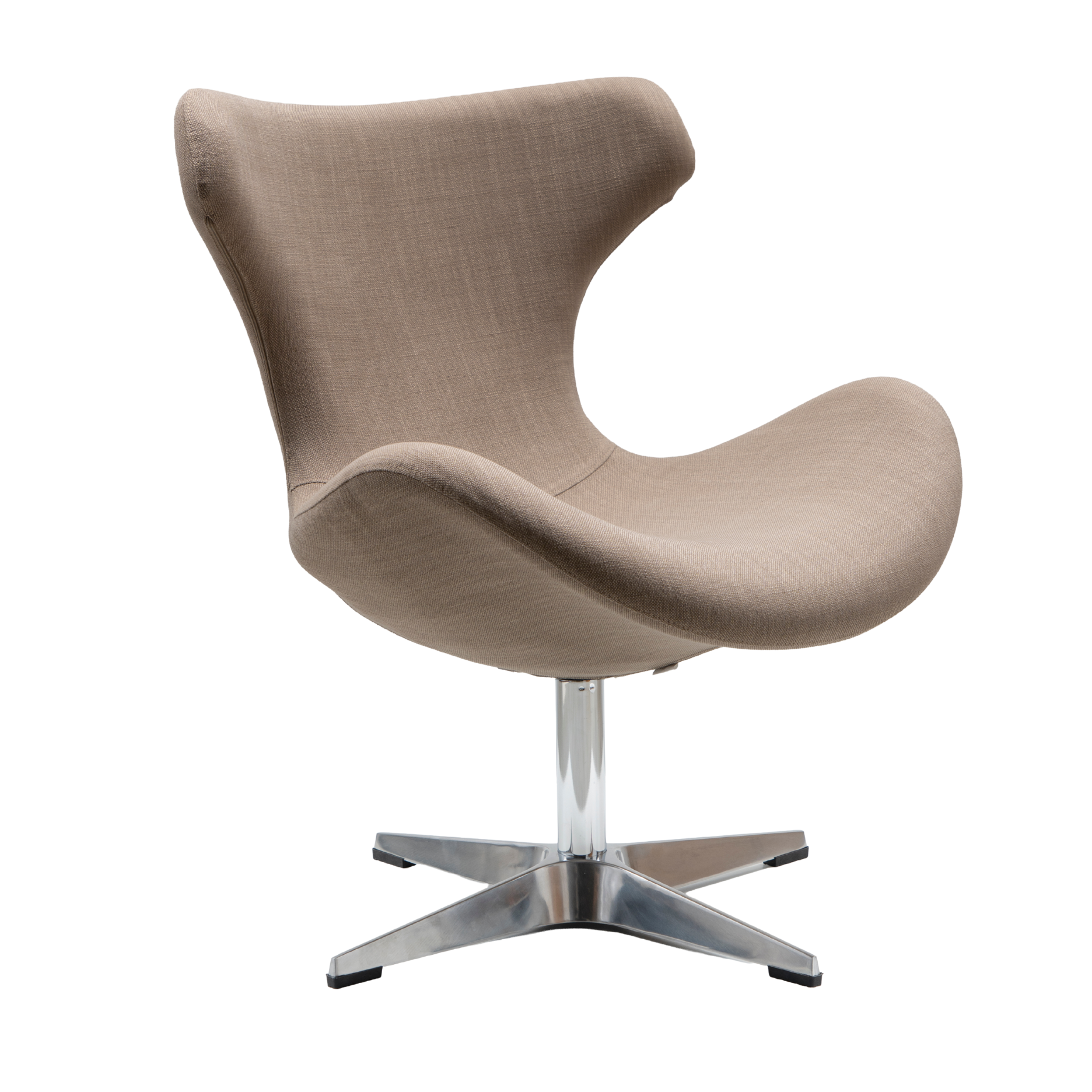 Kato Lounge-Sessel, Stoff - verchromtem Drehfuß